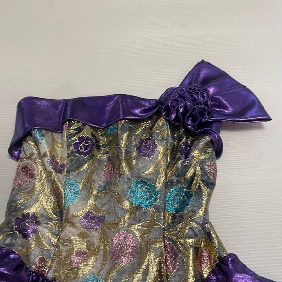 Mike Benet VTG  80s Purple Peplum Dress Size 6 - Picture 4 of 11